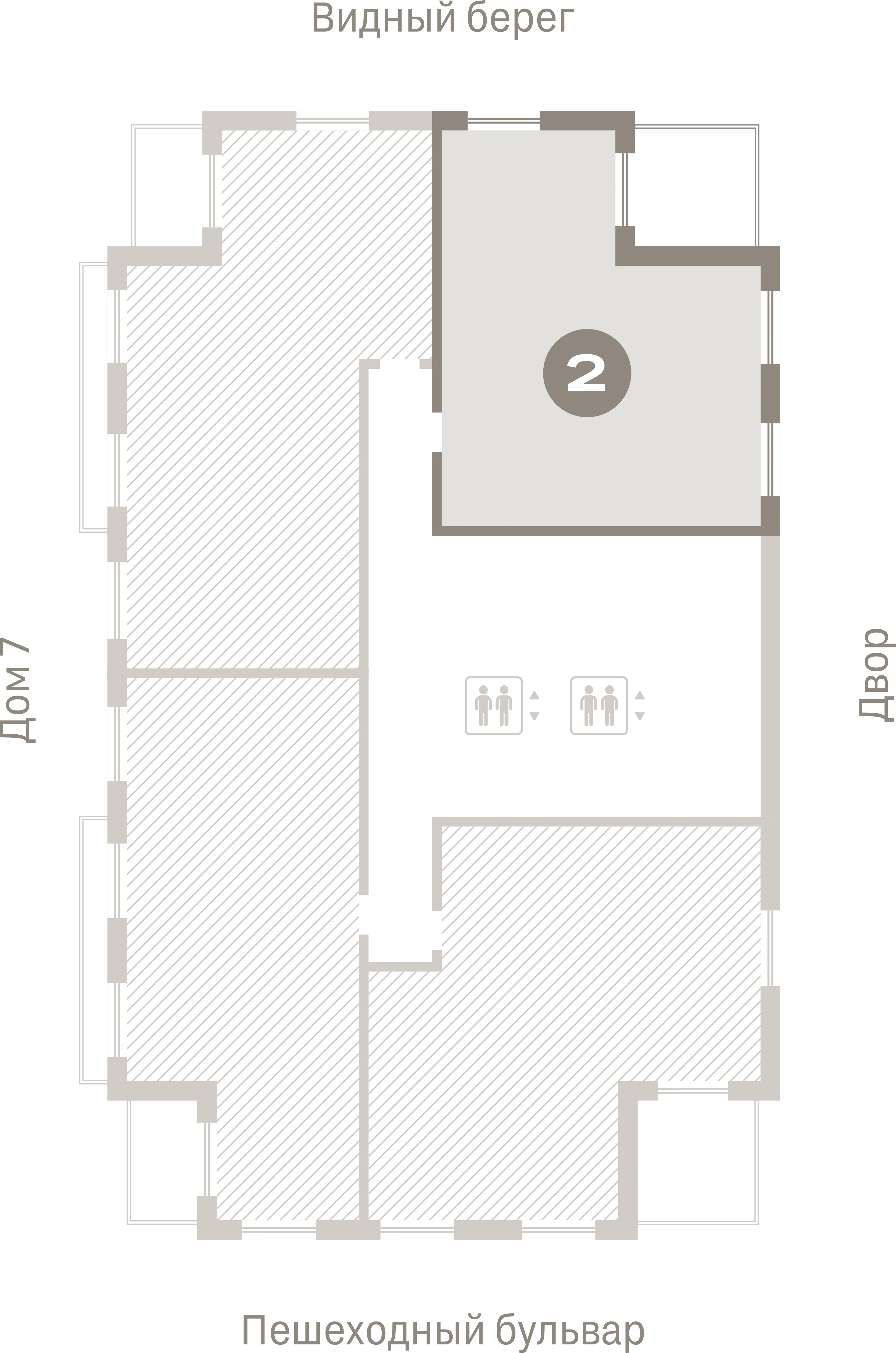 2 комн. Квартира 73 кв. м