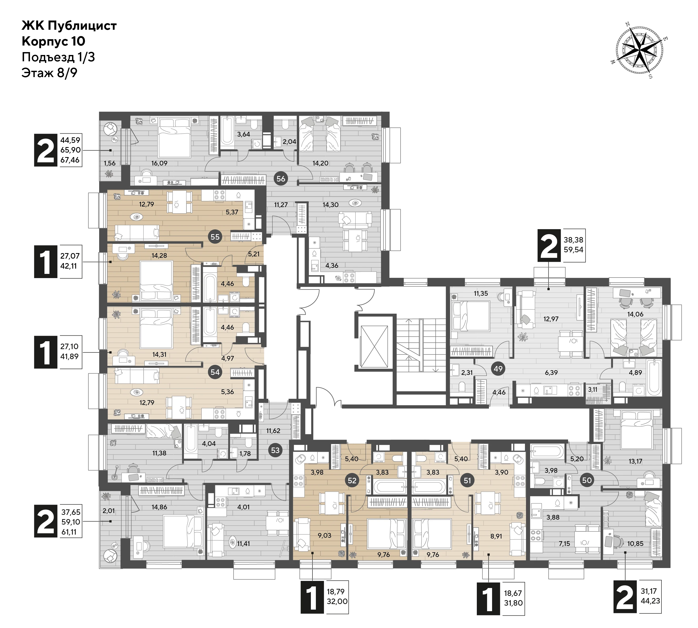 1 комн. Квартира 31.8 кв. м