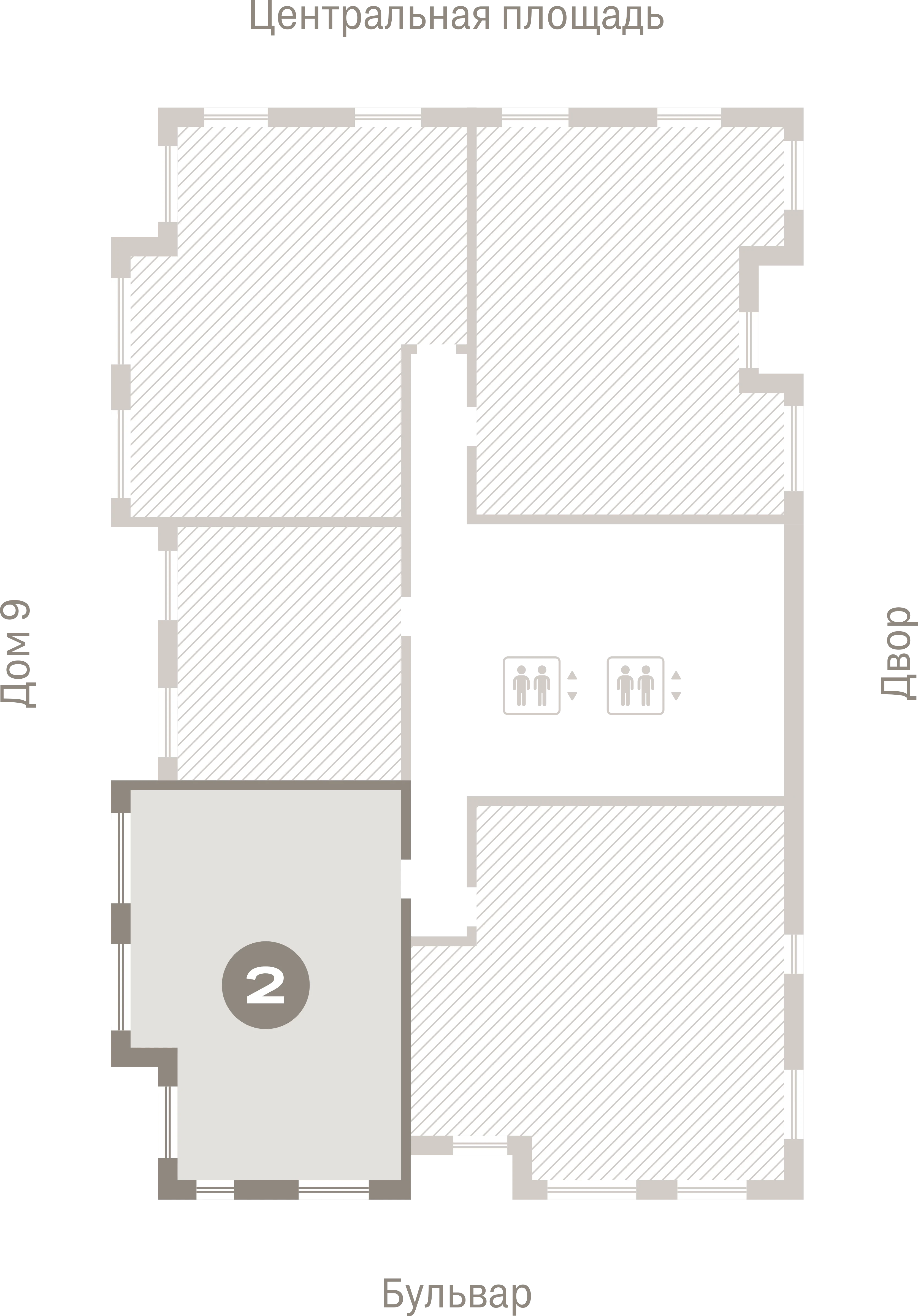2 комн. Квартира 61.3 кв. м