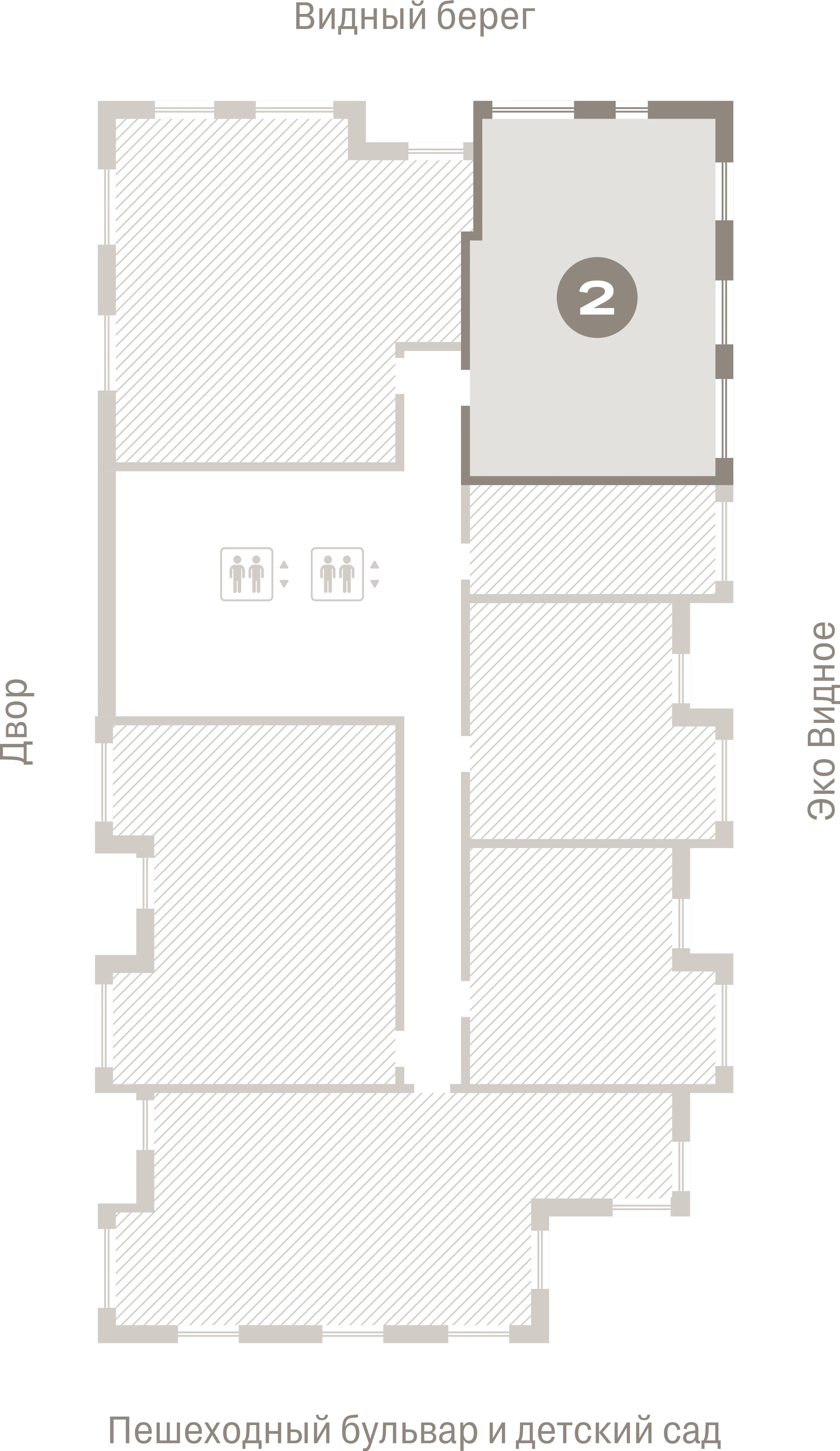 2 комн. Квартира 63.6 кв. м