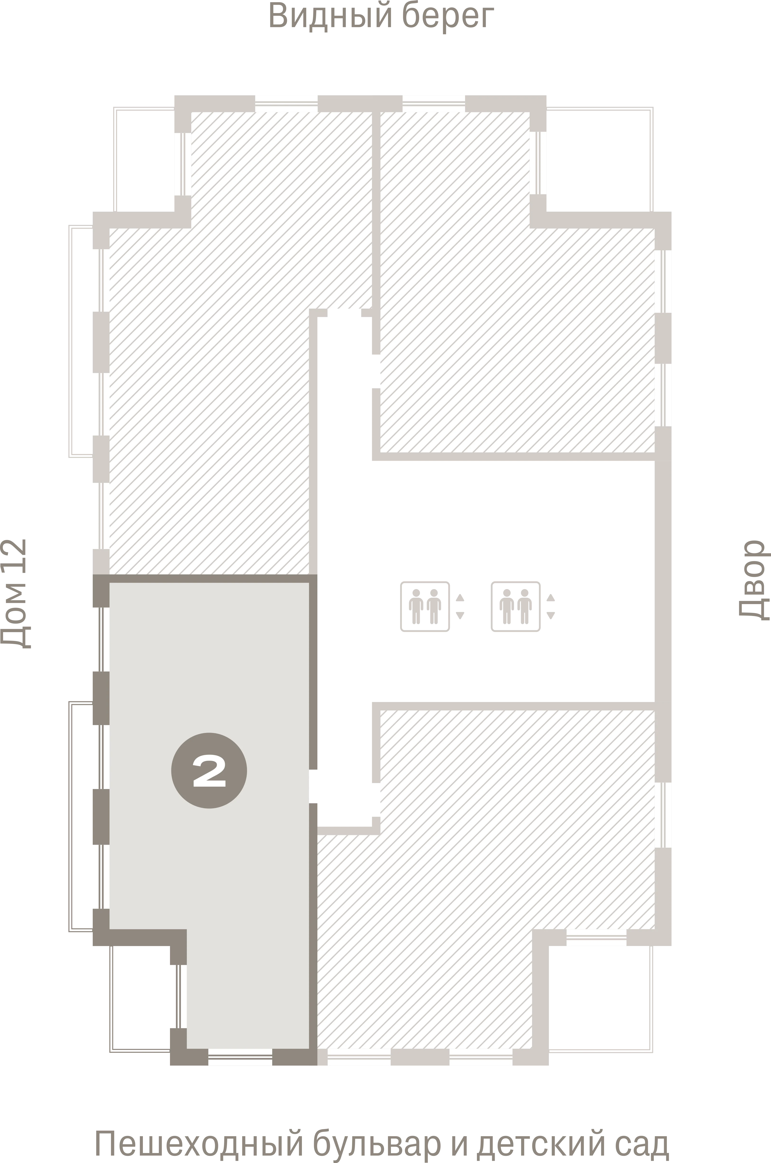 2 комн. Квартира 75.6 кв. м