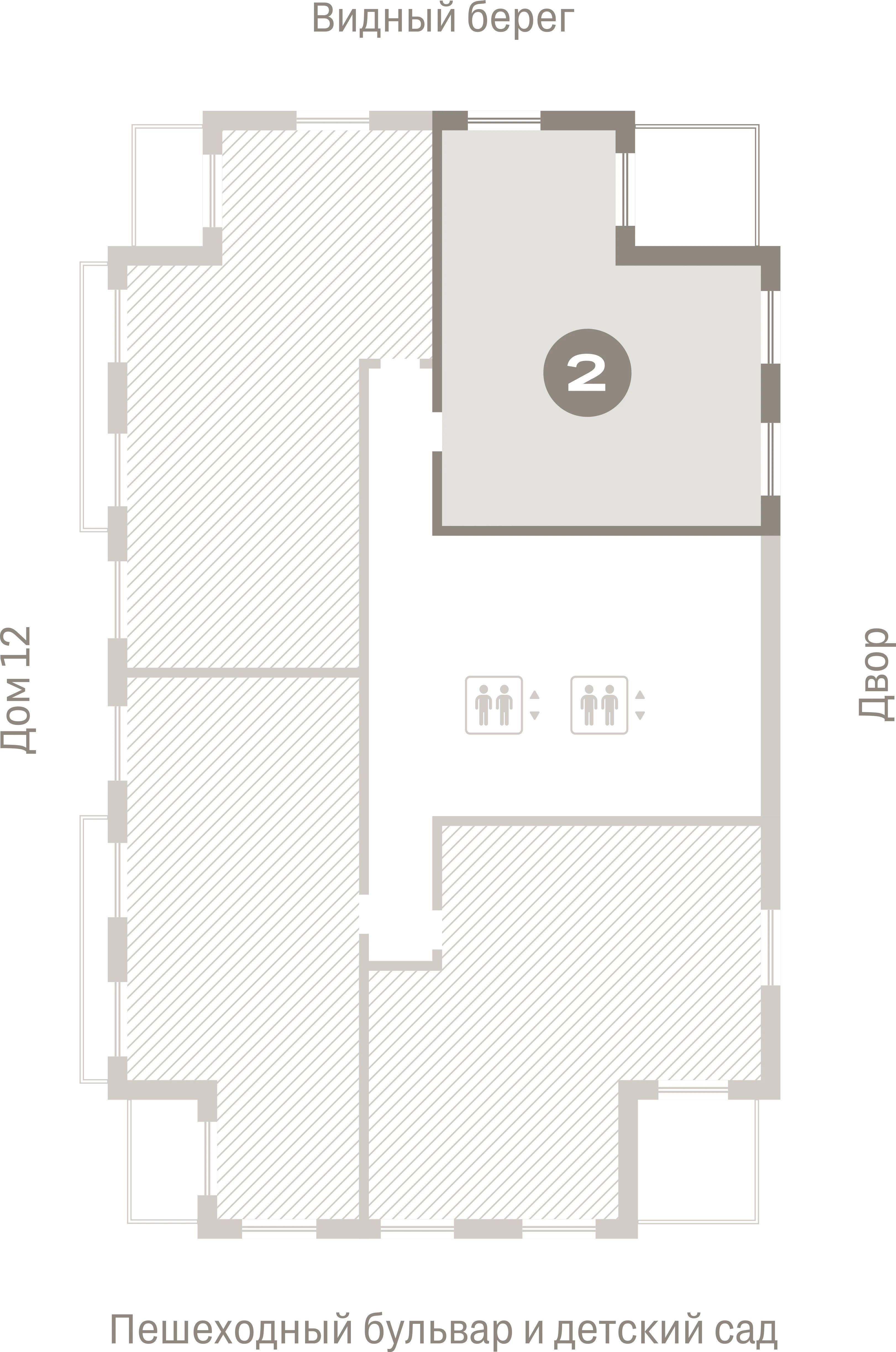 2 комн. Квартира 73 кв. м