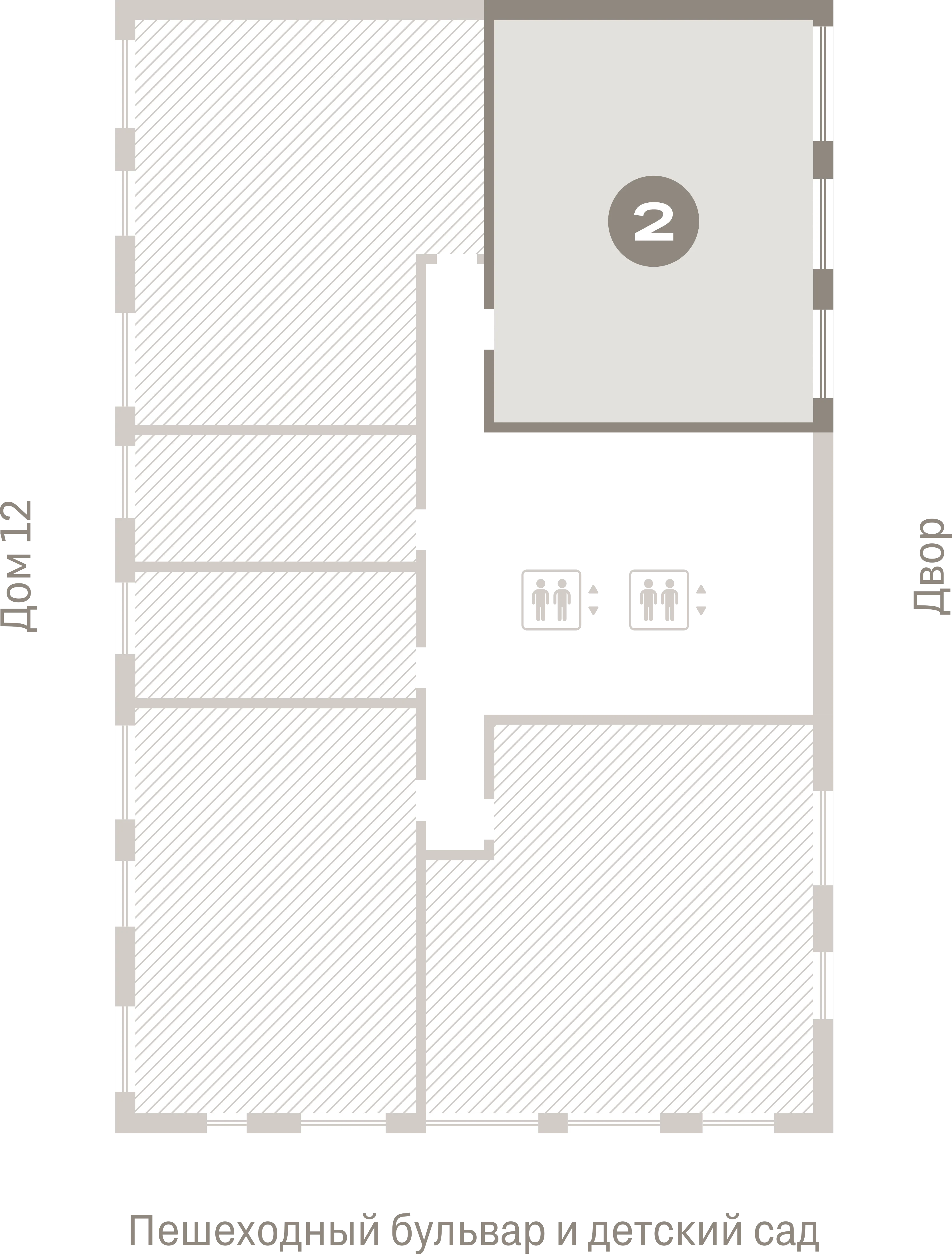 2 комн. Квартира 73.2 кв. м