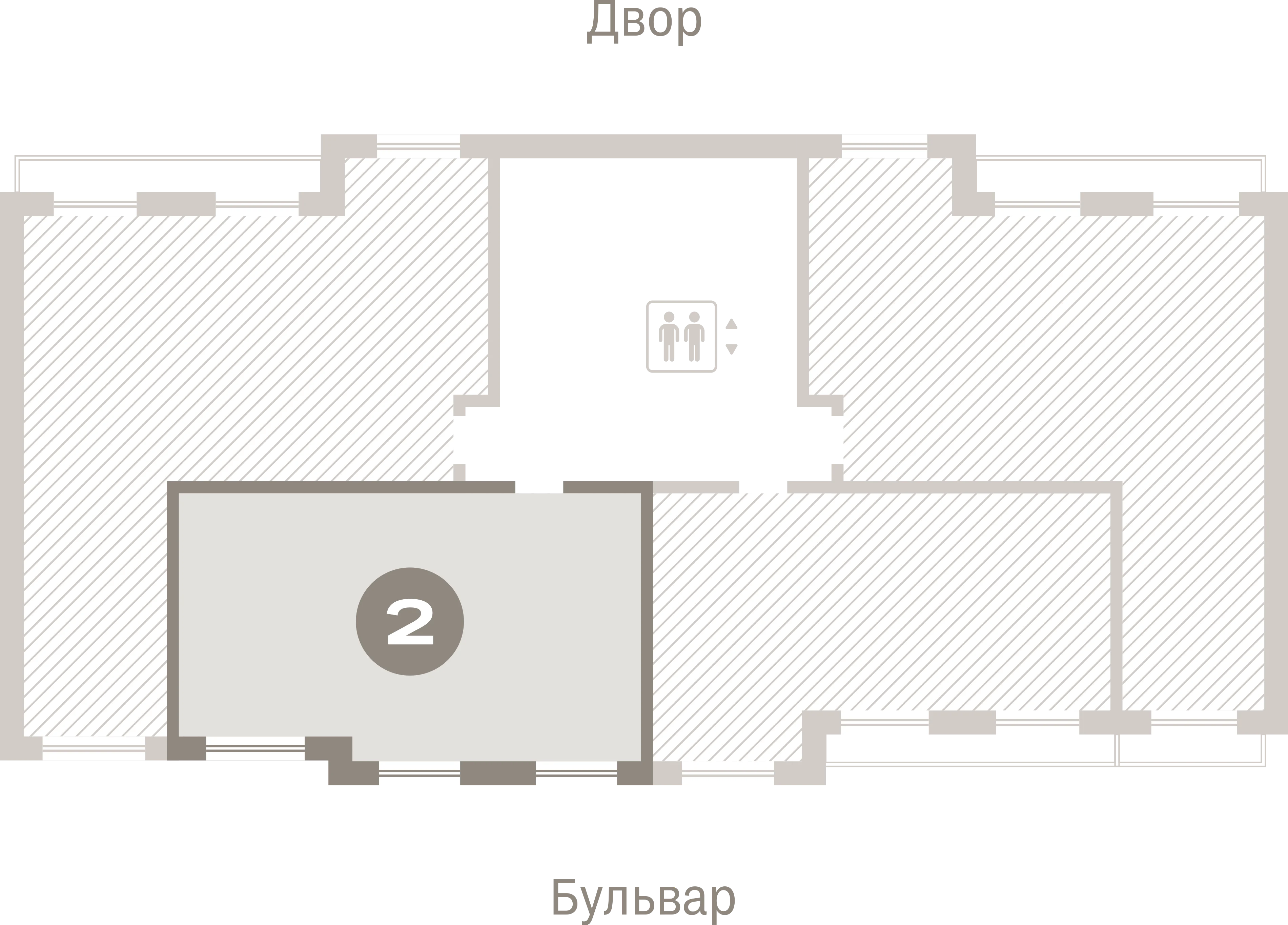 2 комн. Квартира 55.8 кв. м